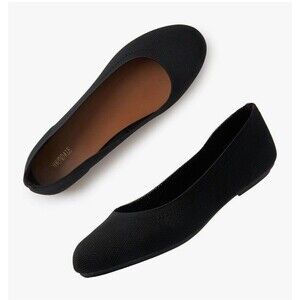 YORINDALE Black Women's Ballet Shoes Size 10 Round Toe, Soft Knit for Ballerina
